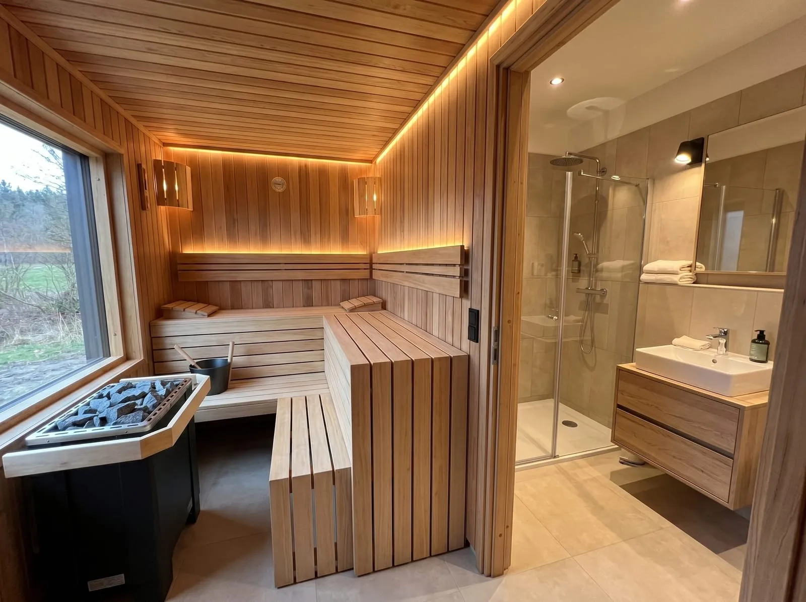 Saunaeinheit als Zusatzmodul von Tectum Modulbau