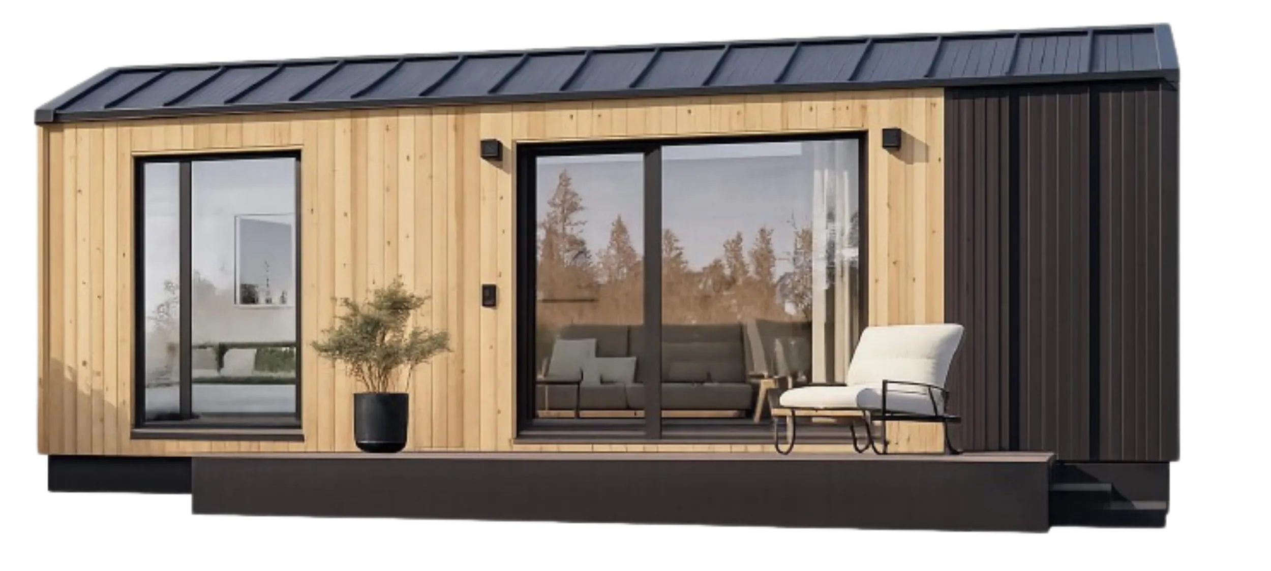 Schlüsselfertiges Modulhaus von Tectum — freistehende Ansicht