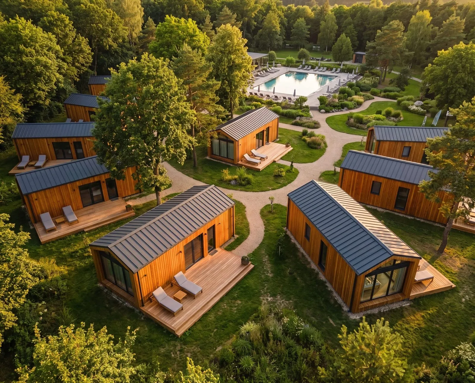 Wohnpark mit modularen Wohneinheiten von Tectum Modulbau